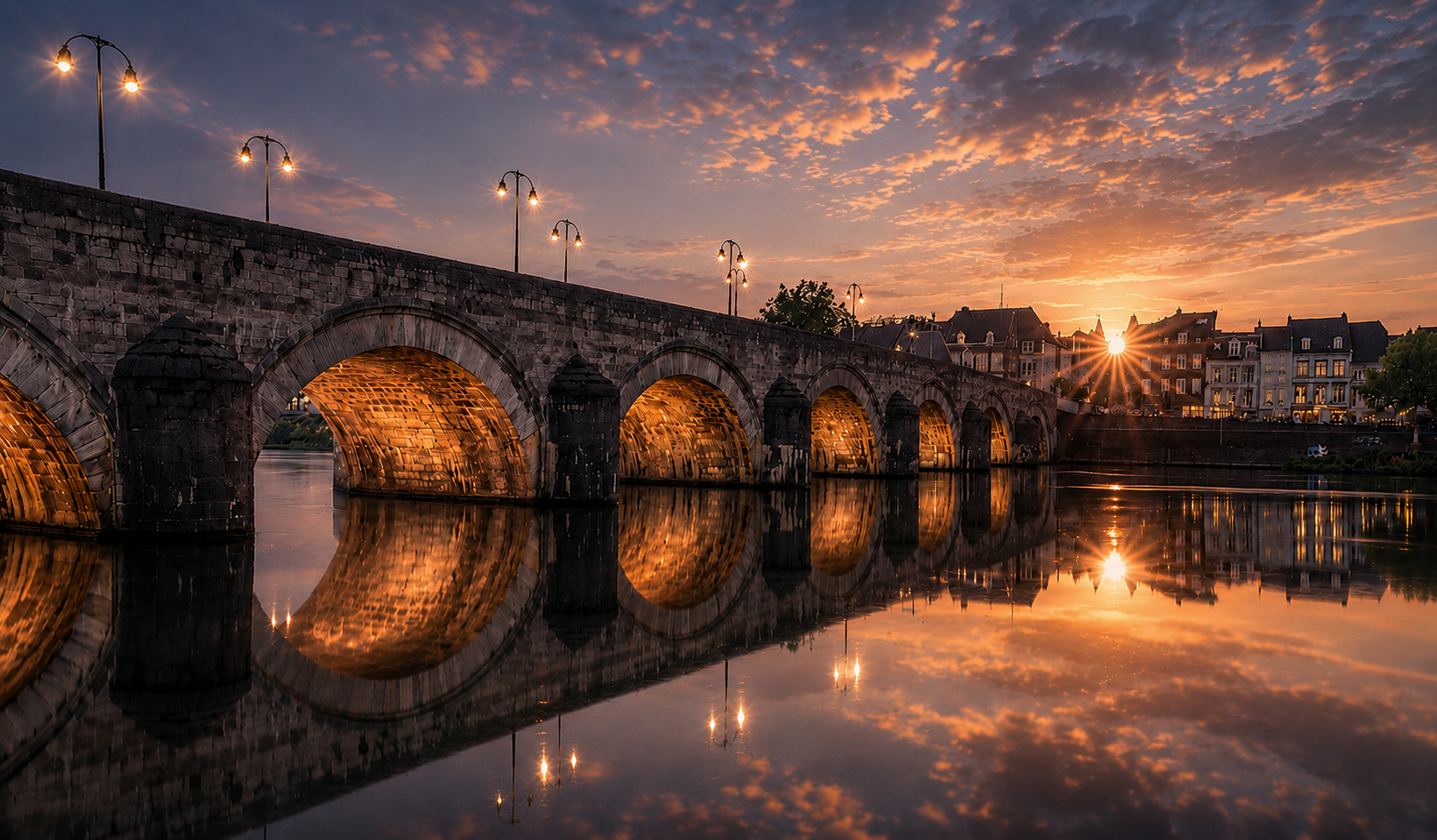 Sint-Servaasbrug Maastricht. Kleur of Zwart-Wit